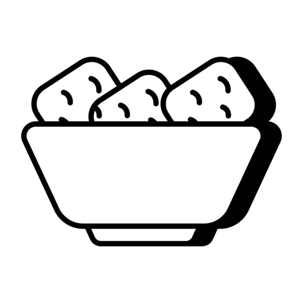Une Icône Délicieuse Bol Macaroni — Image vectorielle