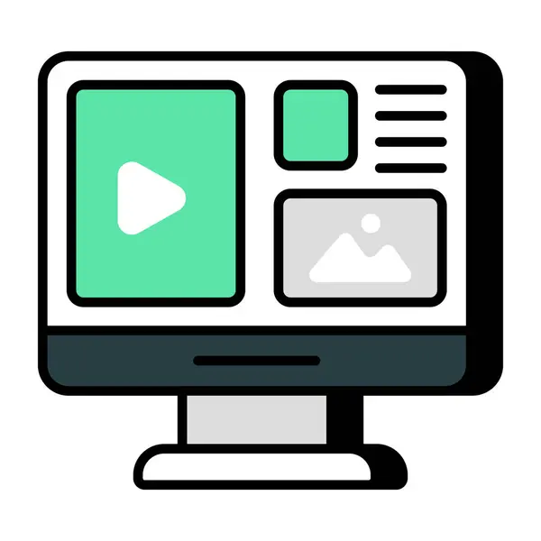 Ikon Design Online Video — Stock vektor