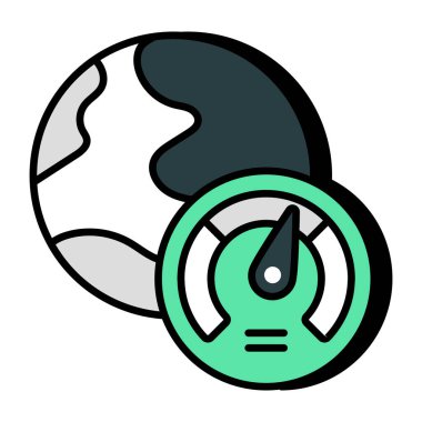 Küresel hız optimizasyonunun modern tasarım simgesi 