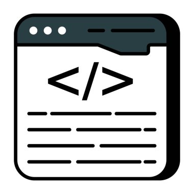 Unique design icon of web coding
