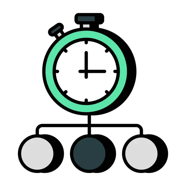 Icon Design Time Network — Stock Vector