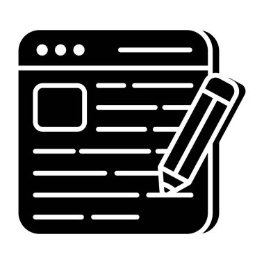 Çevrimiçi yazı yazmanın moda tasarım simgesi 