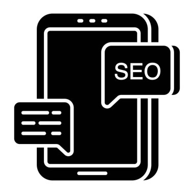 Mobil seo sohbetinin düzenlenebilir tasarım simgesi