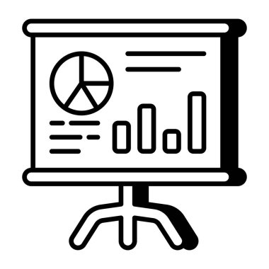 İş sunumunun düz tasarım simgesi