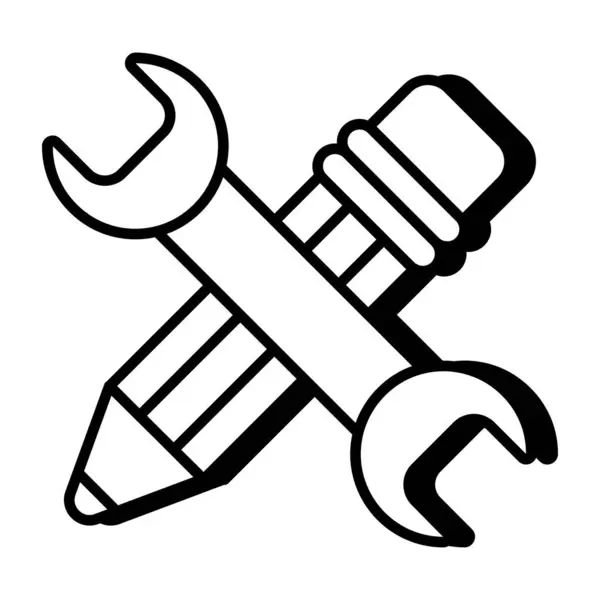Дизайн Стола Икона Технического Письма — стоковый вектор