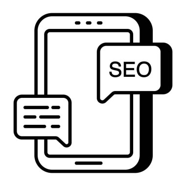 Mobil seo sohbetinin düzenlenebilir tasarım simgesi