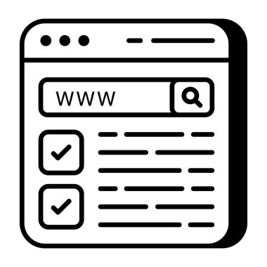 Web tarayıcısının düz tasarım simgesi, www 