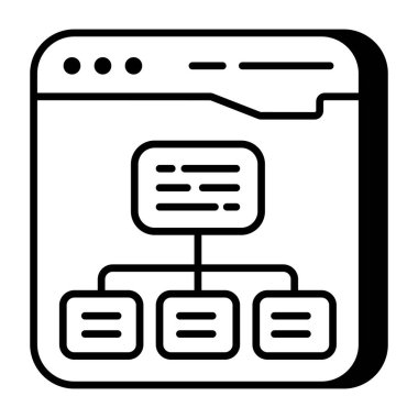 Web hiyerarşisinin düz tasarım simgesi