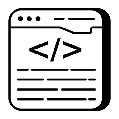Unique design icon of web coding
