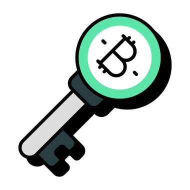 Bitcoin anahtarının vektör tasarımı 
