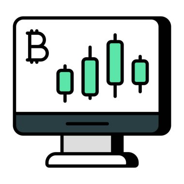 Bitcoin grafiğinin premium indirme simgesi 