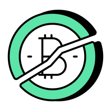 Bitcoin çökmesinin yaratıcı tasarım simgesi 