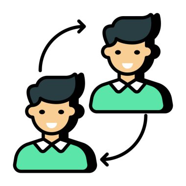 Çalışanların değişiminin mükemmel tasarım simgesi 