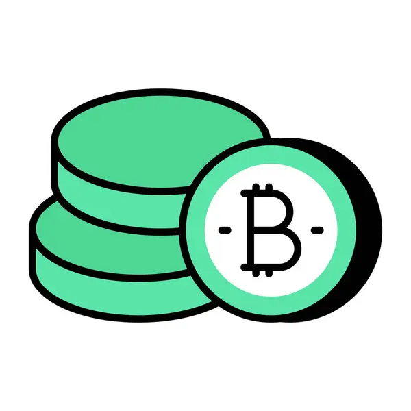 Ícone Design Bitcoins — Vetor de Stock