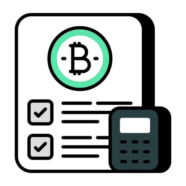 Een Creatief Ontwerp Icoon Van Bitcoin Document — Stockvector