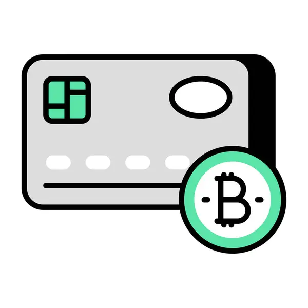 Ícone Design Colorido Cartão Crédito Bitcoin — Vetor de Stock