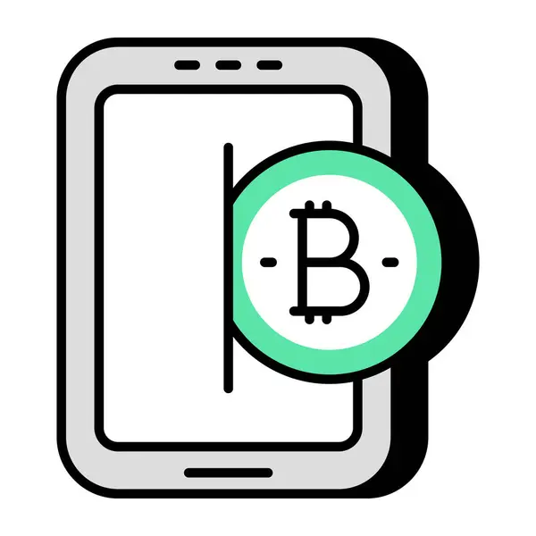 Ícone Design Criativo Bitcoin Móvel —  Vetores de Stock