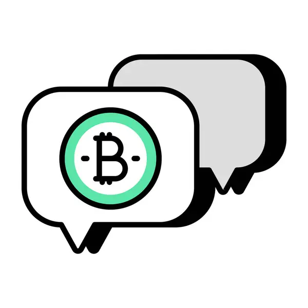 Ícone Design Moderno Bate Papo Bitcoin —  Vetores de Stock