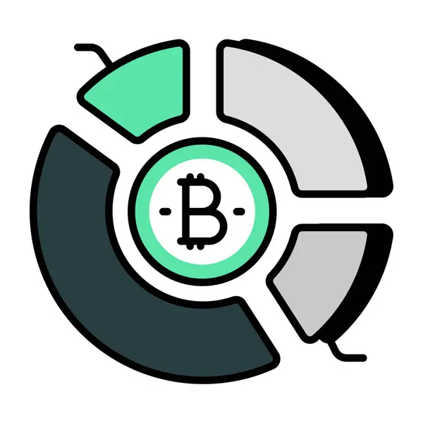 Ícone Download Premium Análise Bitcoin — Vetor de Stock