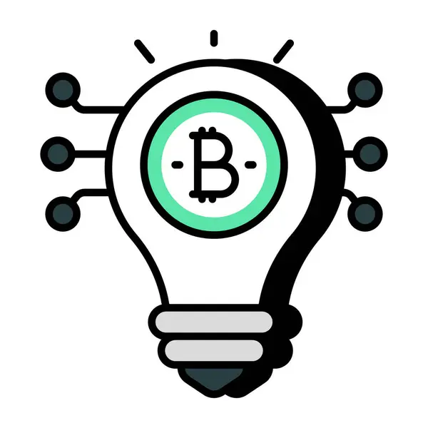 Ícone Design Perfeito Ideia Bitcoin — Vetor de Stock