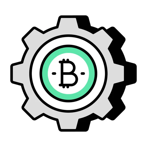 Bitcoin Kezelés Tökéletes Tervezési Ikonja — Stock Vector