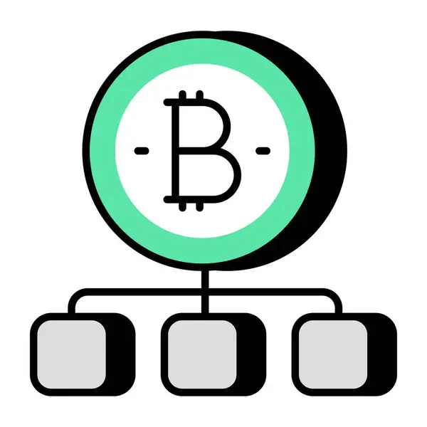 다운로드 수있는 Bitcoin 네트워크 아이콘 — 스톡 벡터