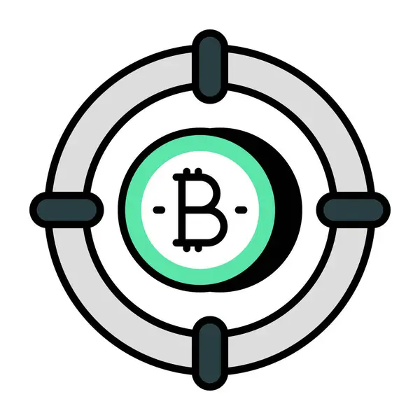 Ícone Design Editável Alvo Bitcoin —  Vetores de Stock