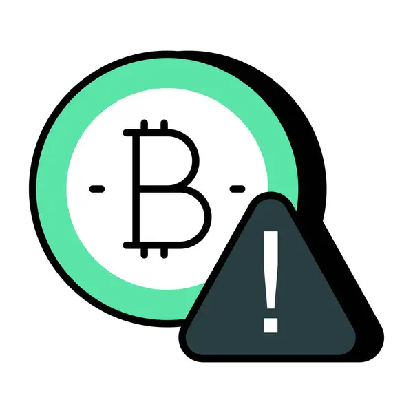 Vector Ontwerp Van Bitcoin Waarschuwing — Stockvector
