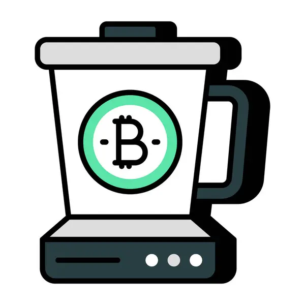 Eine Flache Design Ikone Des Bitcoin Mischers — Stockvektor