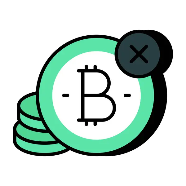 Ícone Design Criativo Nenhum Bitcoin —  Vetores de Stock