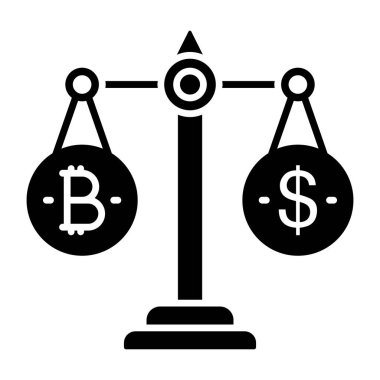 Bitcoin ölçek simgesi, düzenlenebilir vektör 