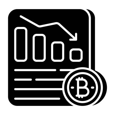 Bitcoin durgunluk grafiğinin yaratıcı tasarım simgesi 