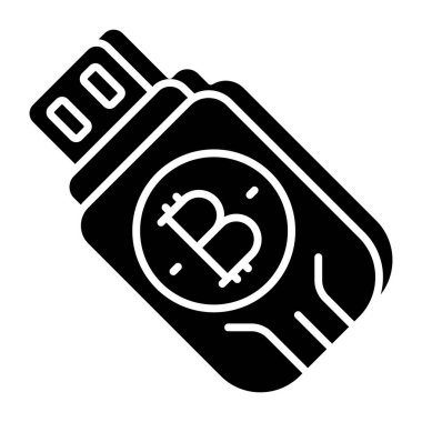 Bitcoin usb 'nin yaratıcı tasarım simgesi 