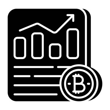 Bitcoin analizlerinin yaratıcı tasarım simgesi 