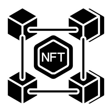 Nft engelleme zincirinin premium indirme simgesi  