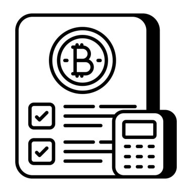 Bitcoin belgesinin yaratıcı tasarım simgesi 