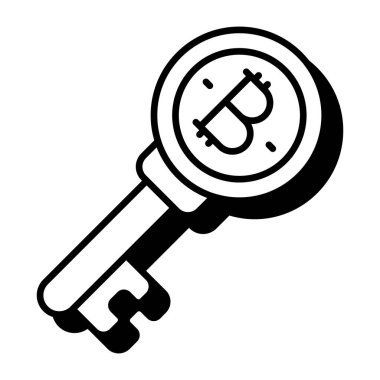 Bitcoin anahtarının vektör tasarımı 