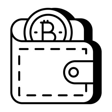 Bitcoin cüzdanının eşsiz tasarım simgesi 