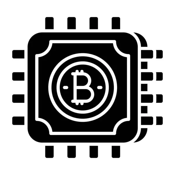 Unique Design Icon Bitcoin Processor — Stock Vector