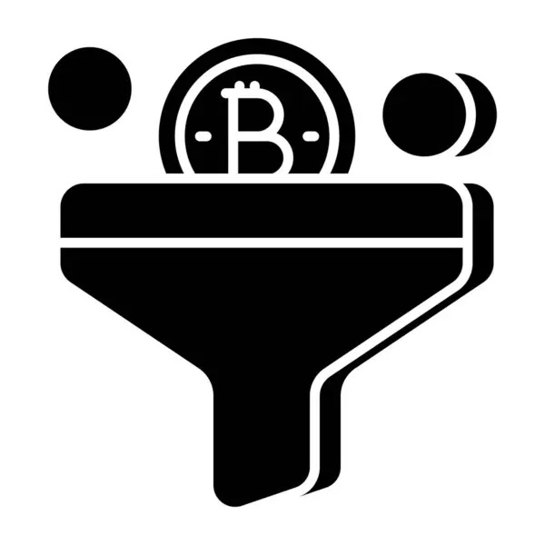 Diseño Icono Filtración Bitcoin — Vector de stock