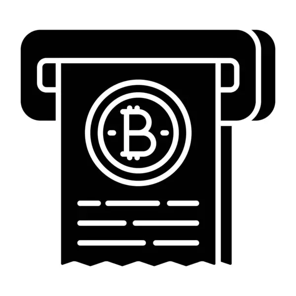 Icono Diseño Creativo Factura Bitcoin — Vector de stock