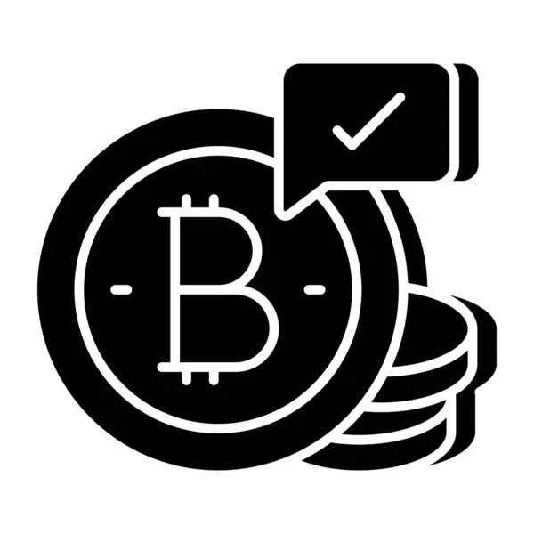 Icono Diseño Creativo Chat Bitcoin — Vector de stock