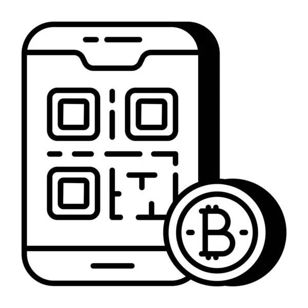 Edytowalna Ikona Projektu Kodu Bitcoin — Wektor stockowy