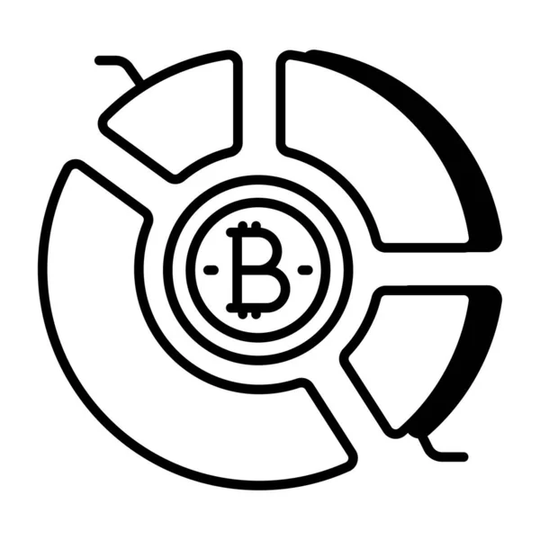 Ícone Download Premium Análise Bitcoin — Vetor de Stock