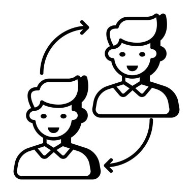 Çalışanların değişiminin mükemmel tasarım simgesi 