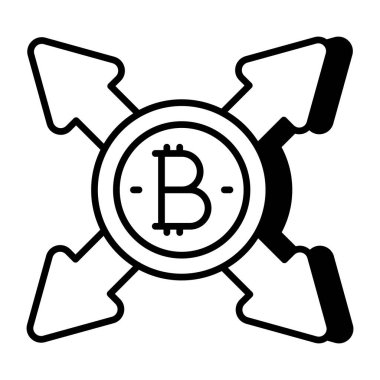 Bitcoin yönlerinin bir simge tasarımı