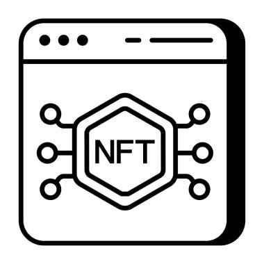 Nft ağının renkli tasarım simgesi  