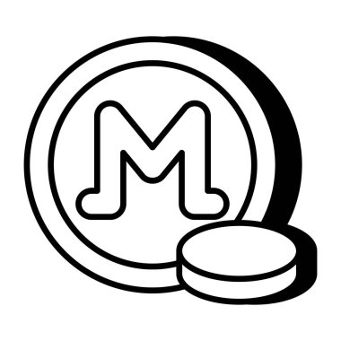 Monero madeni parasının mükemmel tasarım simgesi  