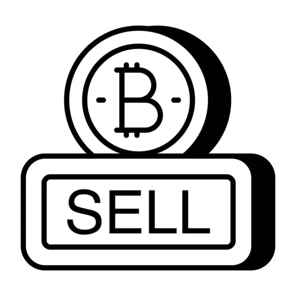 Satış Bitcoin Inin Iyi Indirme Simgesi — Stok Vektör