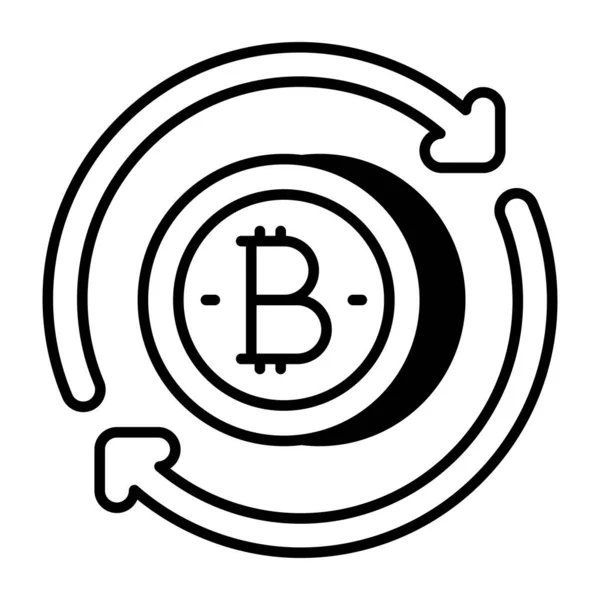 Icono Diseño Creativo Reembolso Bitcoin — Vector de stock